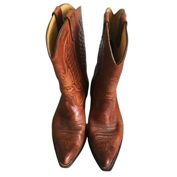 SANCHO Vintage Brown Leather Western Cowboy Boots - Picture 5 of 12